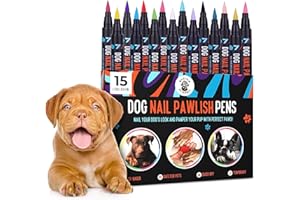 WILLOW PET PRODUCTS Dog Nail Polish Pens Quick Dry 15 Colors - Pet Nail Polish for Dogs or Cats, Easy Application Dog Safe Nail Polish, Fast Dry Dog Polish - Great Girl Dog Accessories, or a Puppy Nail Pawlish Set