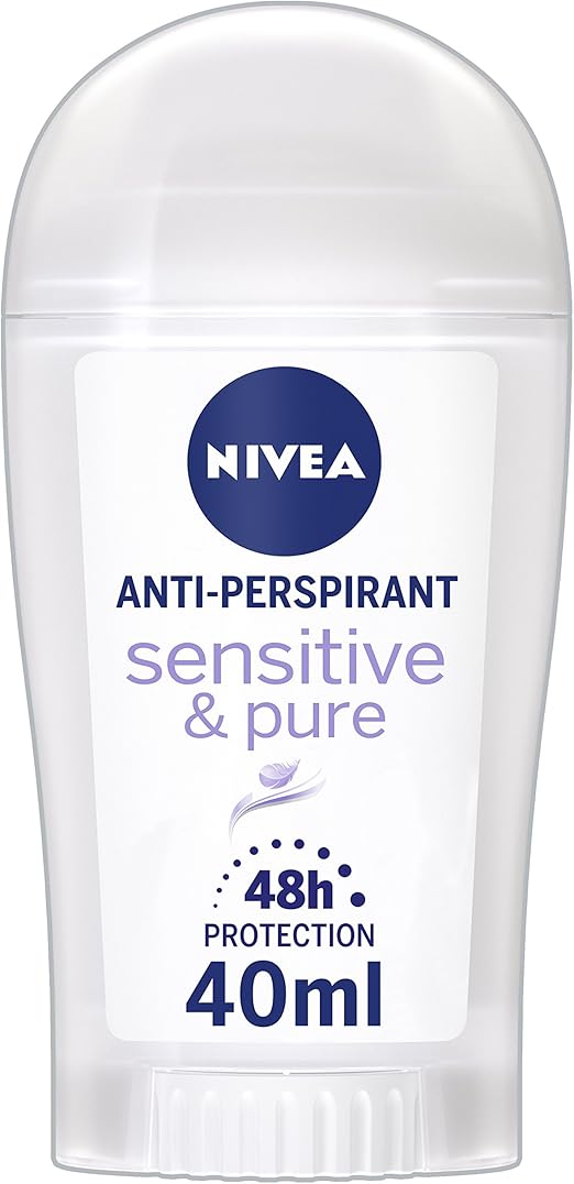 NIVEA AntiPerspirant Deodorant Stick Sensitive & Pure (40 ml), 48 Hour
