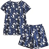 PNAEONG Women's Pajamas Set, Cotton Short Sleeve Sleepwear Pjs Sets S-3XL