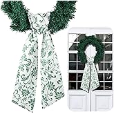 VitalCozy Wreath Sash for Front Door Wreath Satin Sash for Embroidery Monogram Garland Ribbon Accessories Xmas Party Yard Doorway Indoor Outdoor Wall(Fresh)