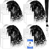 Harloon 300 Pack Clear ID Badge Holder with Lanyard 2.75 x 4.53 Inch Bulk Waterproof Vertical Card Holders with Flat Neck Lanyards and Swivel Hooks for Cruise, School, Office Supplies(Black)