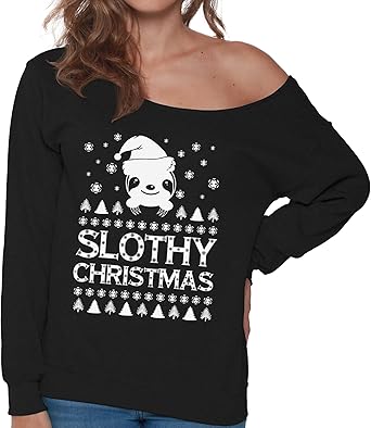 off the shoulder christmas sweatshirt