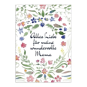 Postkarte Aquarell Blumen Mit Schönem Spruch Moderne Karte