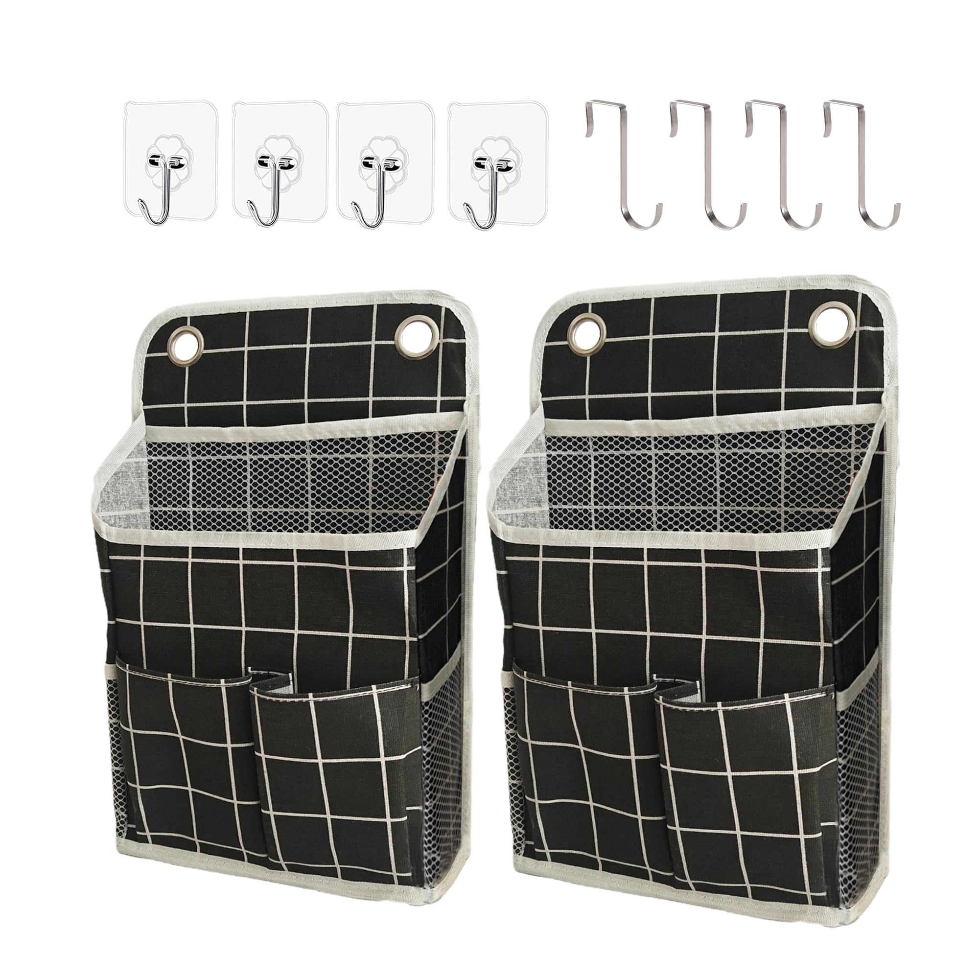 Photo 1 of ***Missing hooks***
Someteth Hanging Basket for Organizing, Wall Organizer with Pockets and Over The Door Organizer?Can for Home, Closet, Office and Camper (Black Grid2)..