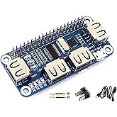 4-Port Raspberry Pi USB HUB HAT for Raspberry Pi 4B/3B+/3B/2B/B+/A+/Zero/Zero W, 4 USB Ports Compatible with USB2.0/1.1 Onboa