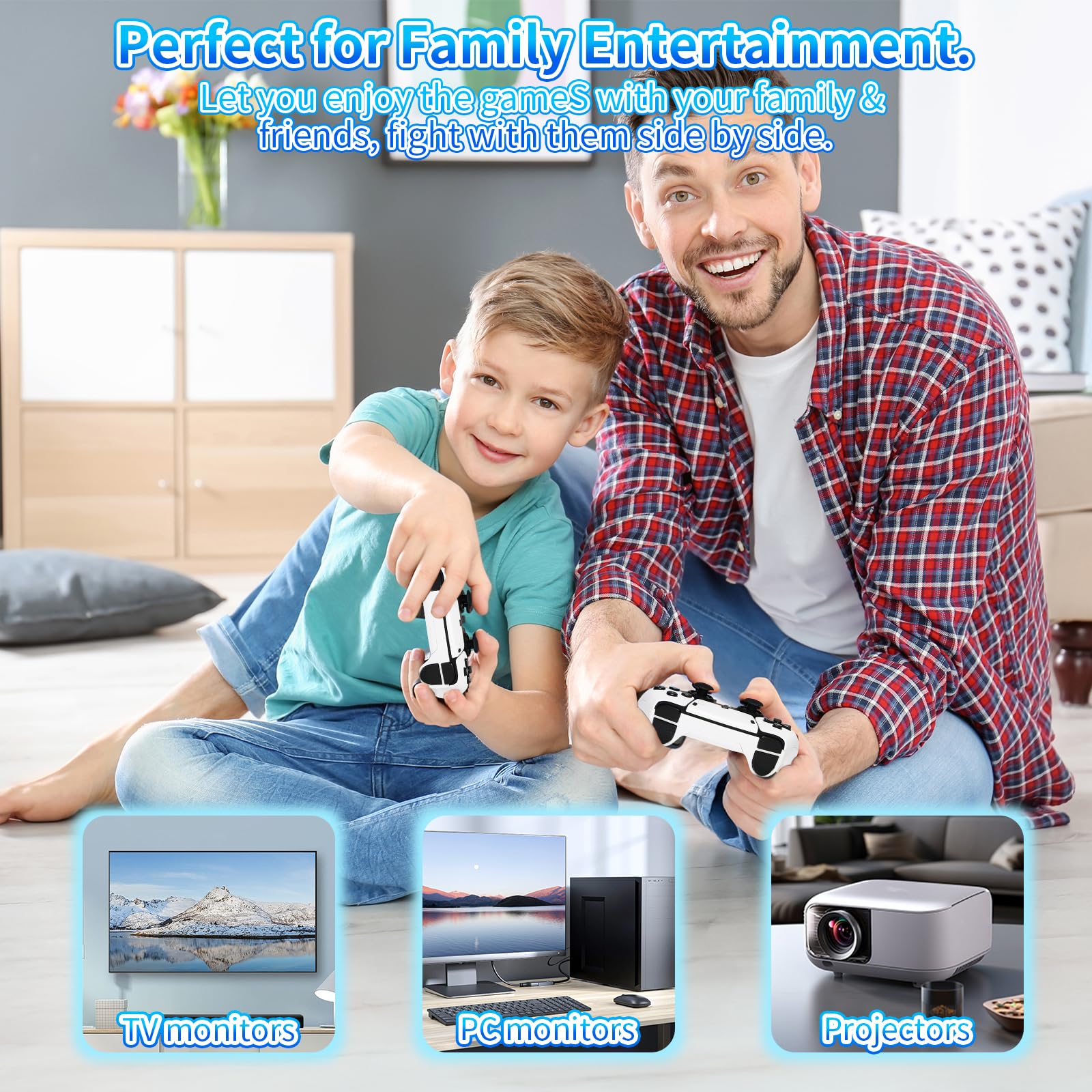 Upgraded Retro Gaming Console, Wireless Retro Game Stick, Built-in 20,000+ Games 64GB 4K Hdmi Output, Plug & Play Video Game Stick for TV