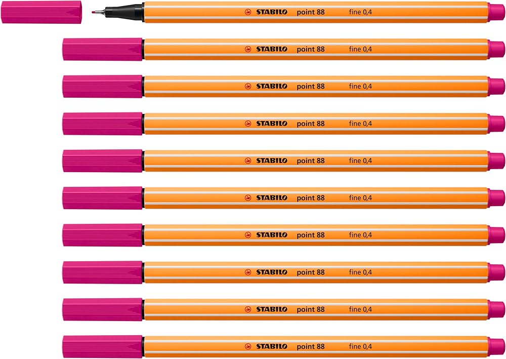 STABILO point 88 Fineliner Pack of 10 Pink