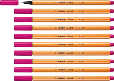 STABILO point 88 Fineliner Pack of 10 Pink