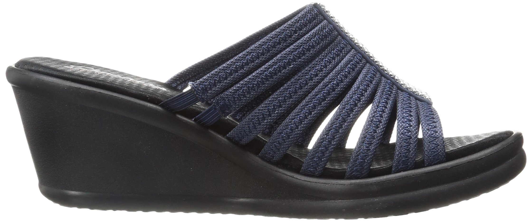 Galleon Skechers Cali Women's Rumblers Hot Shot Wedge Sandal, Navy
