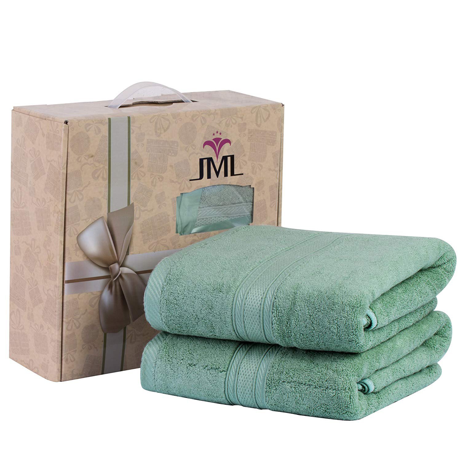 JML Bath Towels, Bamboo Bath Towels(2 Pack, 27" x 55"), 500GSM Soft
