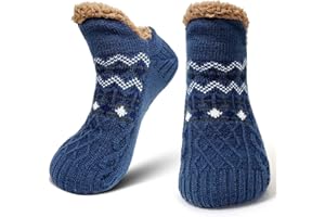 CaiDieNu Fuzzy Slipper Socks for Men Women with Grippers, House Slippers Winter Cozy Warm Thick Non-Slip Fuzzy Thermal Socks