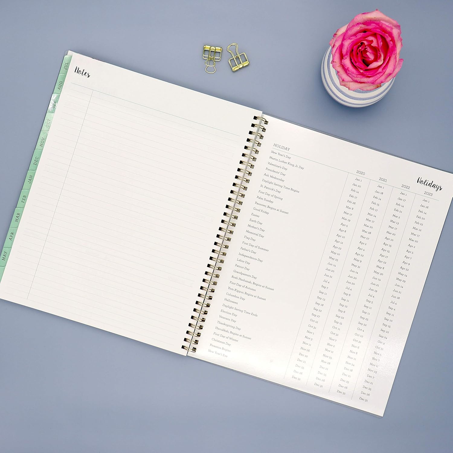 Blue Sky 2020-2021 Academic Year Weekly & Monthly Planner, Frosted Flexible Cover, Twin-Wire Binding, 8.5" x 11", Laurel : Office Products