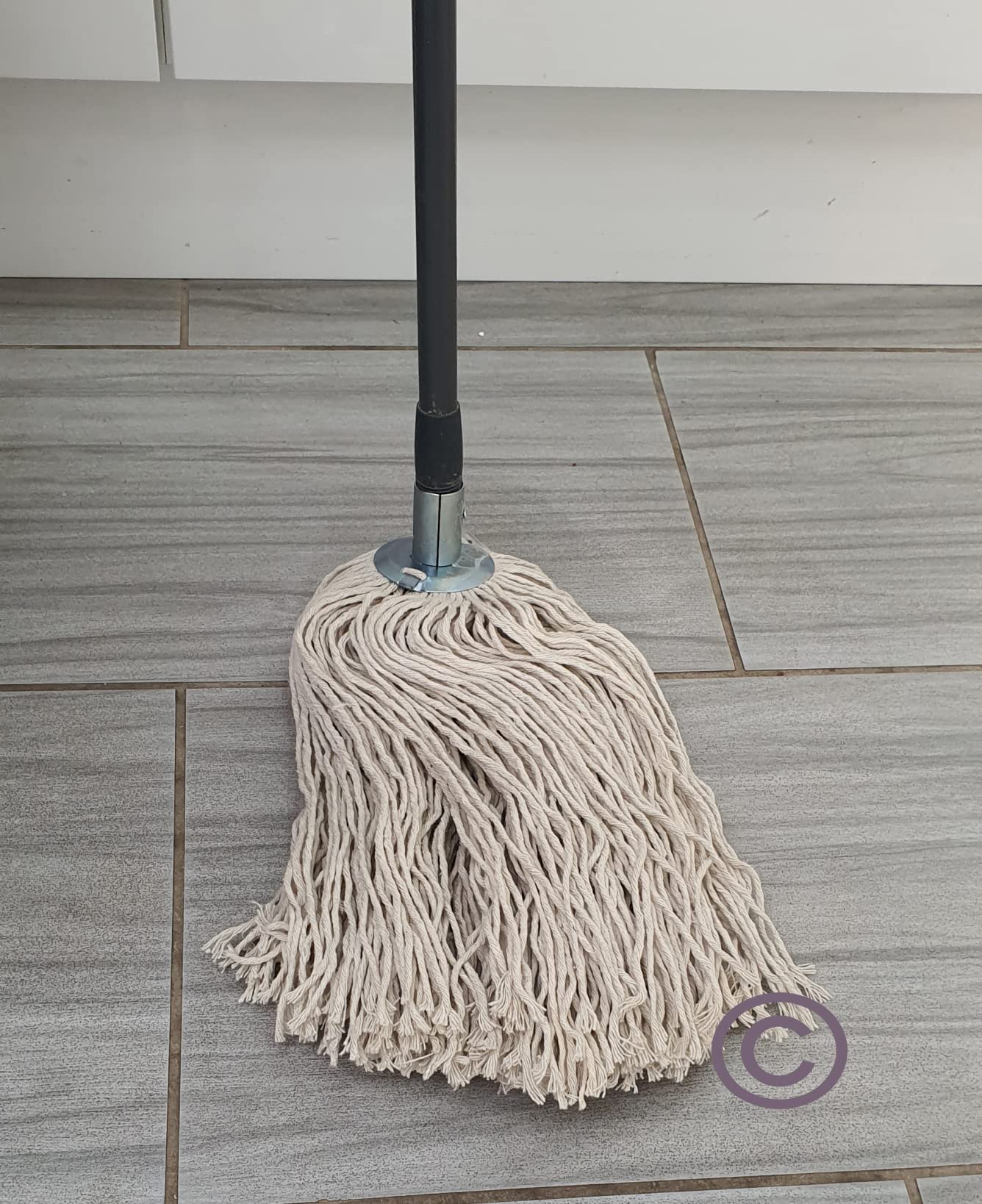 Qomfy 6pcs of Metal Galvanised Steel clip TWINE Yarn Cotton Mop Head Large or Jumbo Mop Thick Absorbent Yarn For Everyday Home/Work Commercial Mop Heads for Heavy Duty long lasting (6pk Jumbo 400g)