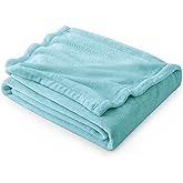 Bedsure GentleSoft Fleece Blankets Twin Size River Blue - 300GSM Lightweight Plush Fuzzy Cozy Soft Blanket for Bed, Sofa, Couch, Travel, Camping, 60x80 inches