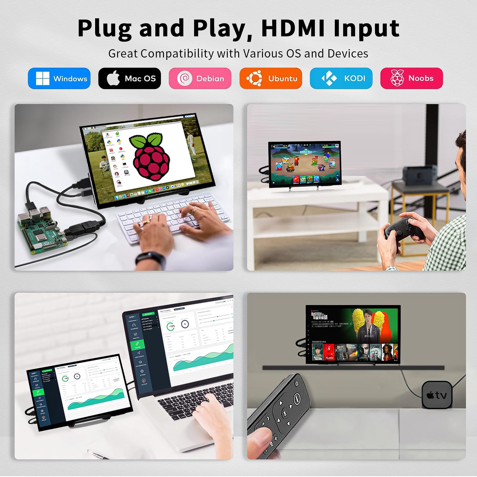 Mua Raspberry Pi Touchscreen,10 Inch Monitor HDMI,1024×600 Mini Monitor ...