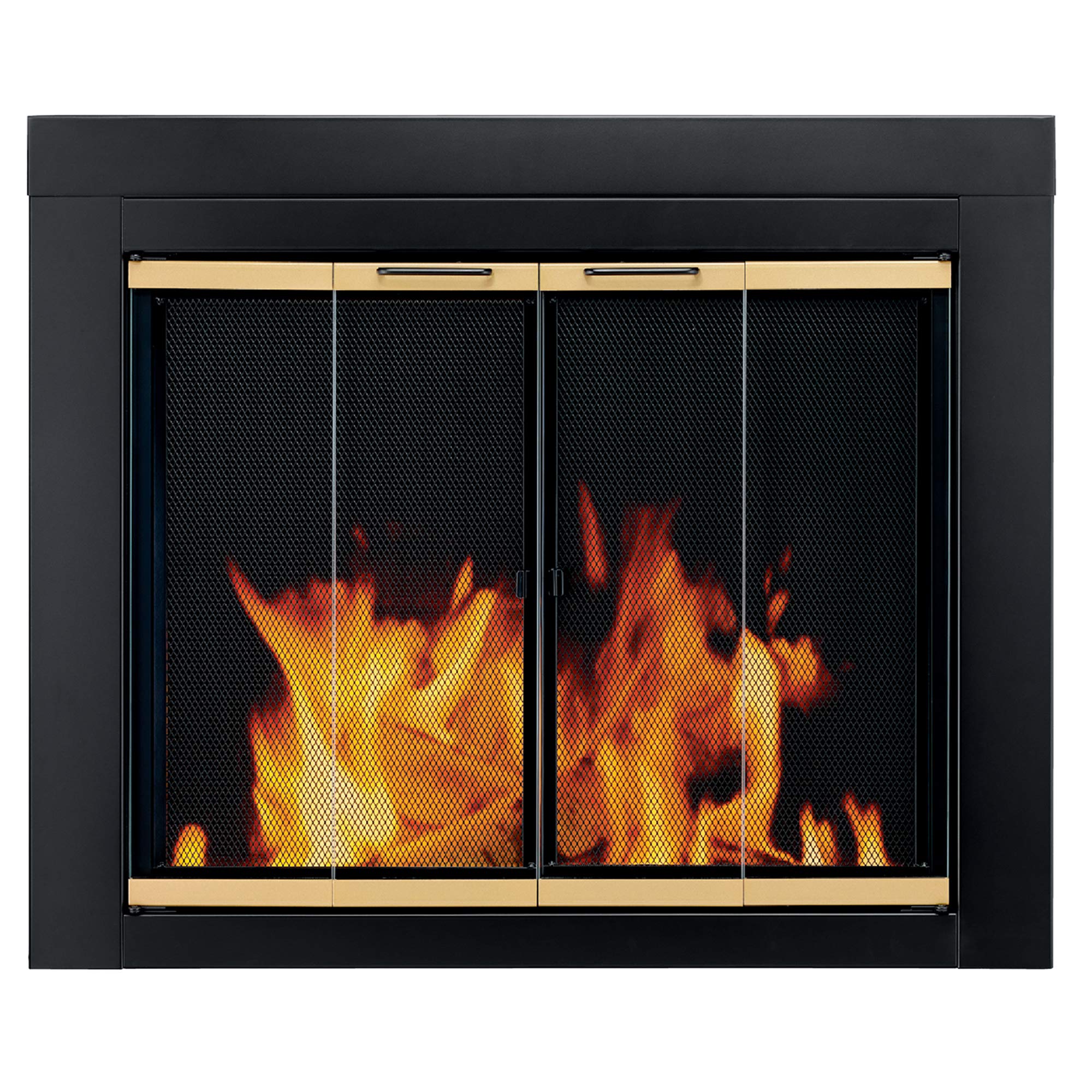 Pleasant Hearth AR-1022 Arrington Fireplace Glass Door, Black, Large