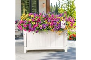 Alupssuc 24 Bundles Artificial Flowers for Outdoors Spring Summer Decoration, UV Resistant Faux Eucalyptus Violet and Lavende