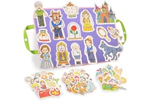 CHEFAN Felt/Flannel Board Story Set of 4, PRECUT Felt Pieces for Preschool Toddlers Circle Time, Beauty and The B, Cinderella, Sleeping Beauty, Paper-Bag Princess