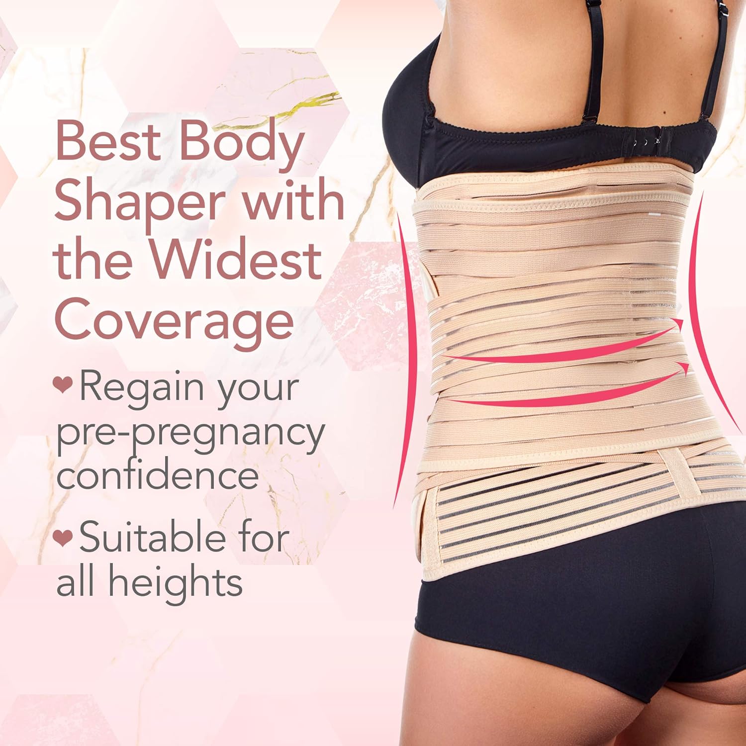 3 in 1 Postpartum Belly Support Recovery Wrap - Belly Band for Postnatal, Pregnancy, Maternity - Girdles for Women Body Shaper - Tummy Bandit Waist Shapewear Belt (Classic Ivory, One Size): Health & Personal Care