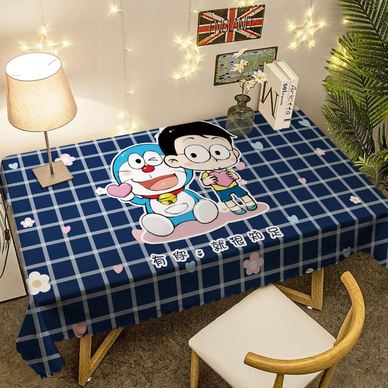 Amazon リマン漫画ドラえもんテーブルクロス新鮮な防水ドラえもん猫デスクテーブルクロスデジタル印刷 テーブルクロス オンライン通販