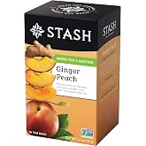STASH Ginger Peach Green Tea, 108 Bags (6 Boxes of 18), Caffeinated | Zesty, fruity blend with peach, ginger and matcha notes, Non-GMO Project Verified and foil-sealed freshness