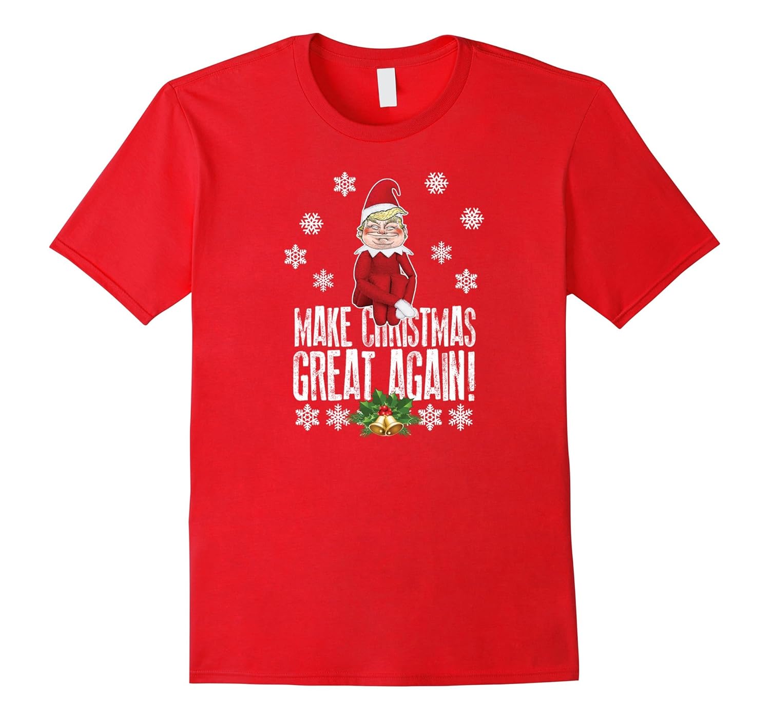 Awesome MAKE CHRISTMAS GREAT AGAIN! Donald Trump Elf TShirt!-ANZ