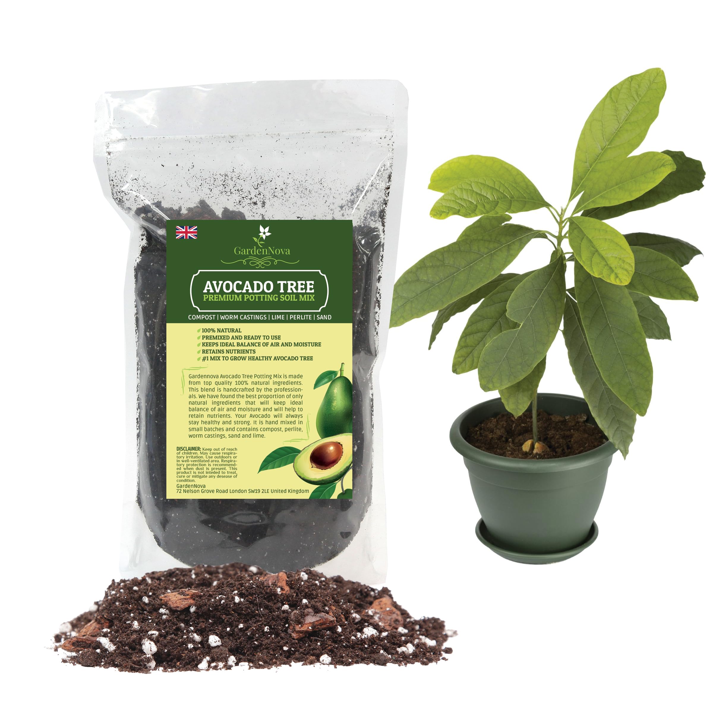 Premium Organic Potting Soil for Avocado - (2 Liters Bag)