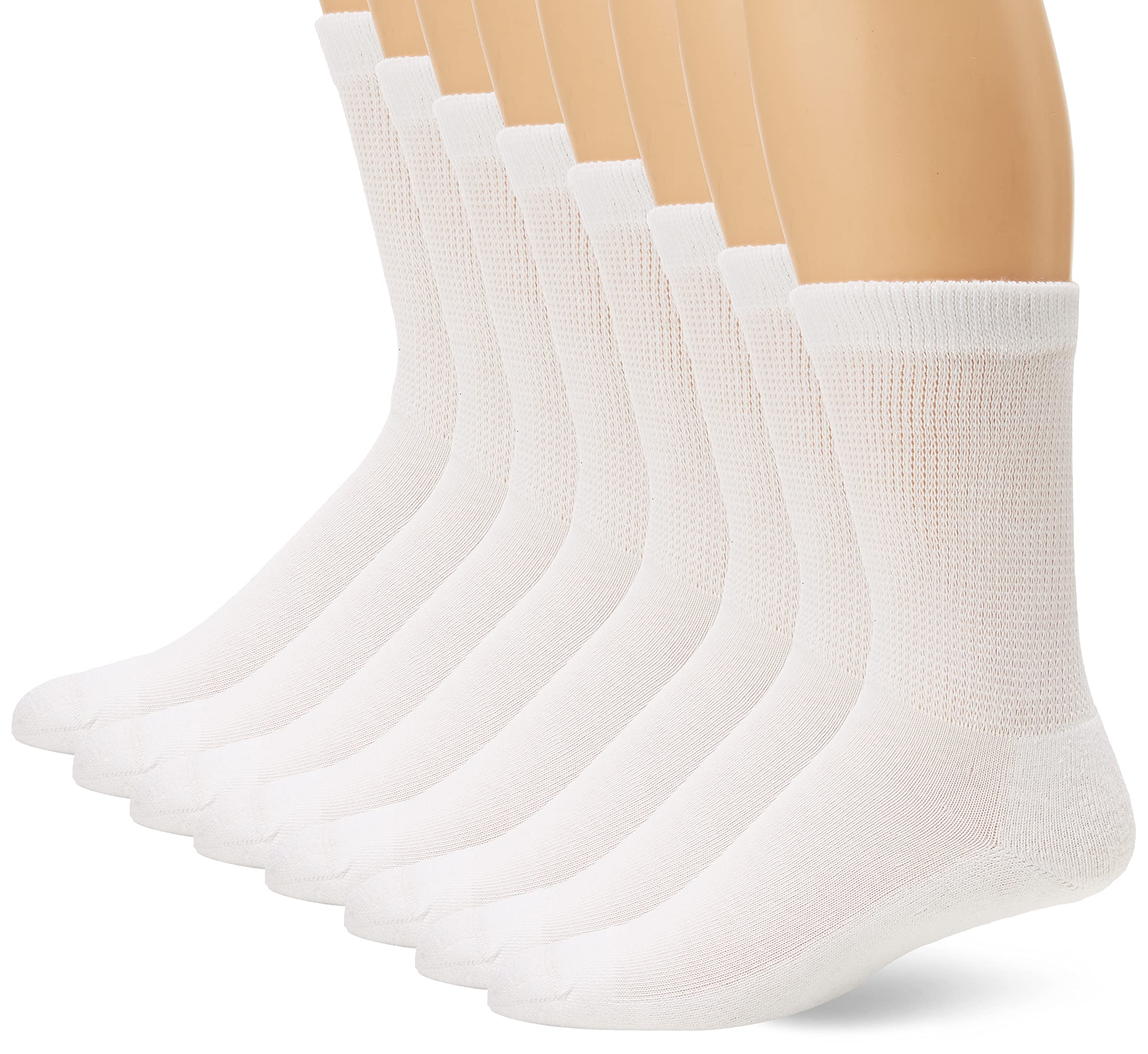 Medipeds Men's 8 Pack Diabetic Crew Socks