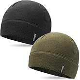 OUTDOOR SHAPING 2 Pack Tactical Fleece Cap Winter Warm Beanie Military Army Watch Cap Gift for Men Women