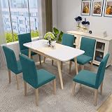 MAXIJIN Stretch Velvet Chair Covers Set of 4 Peacock Blue Dining Chair view 3