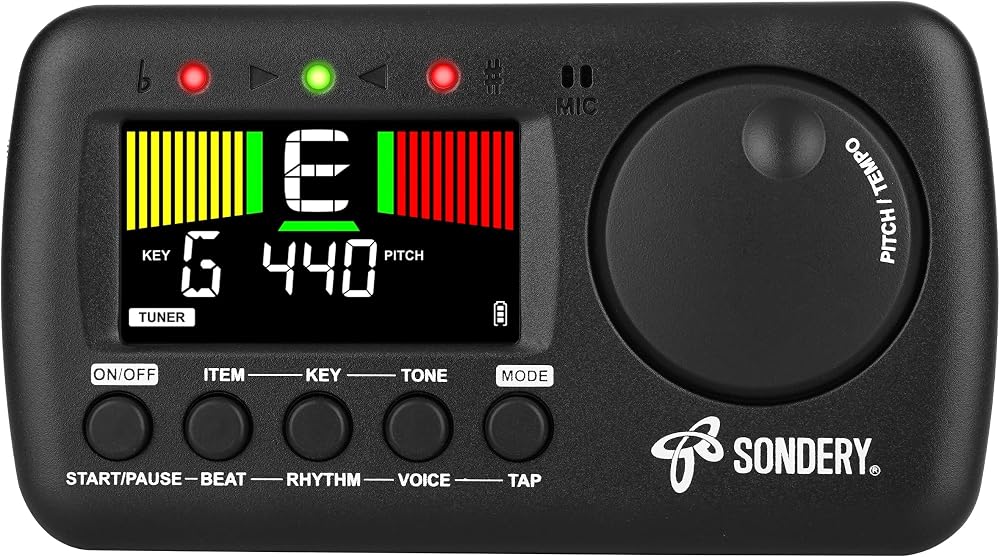 Sondery Digital Metronome Tuner 3 in 1 English Vocal Tap Tempo Chromatic