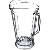 Carlisle FoodService Products Crystalite Tall Pitcher Rounded Pitcher for Restaurants, Catering, Kitchens, Plastic, 60 Ounces, Clear