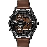 Diesel Men's Mr. Daddy Slim Multi-Movement Brown Leather Watch (Model: DZ7492)