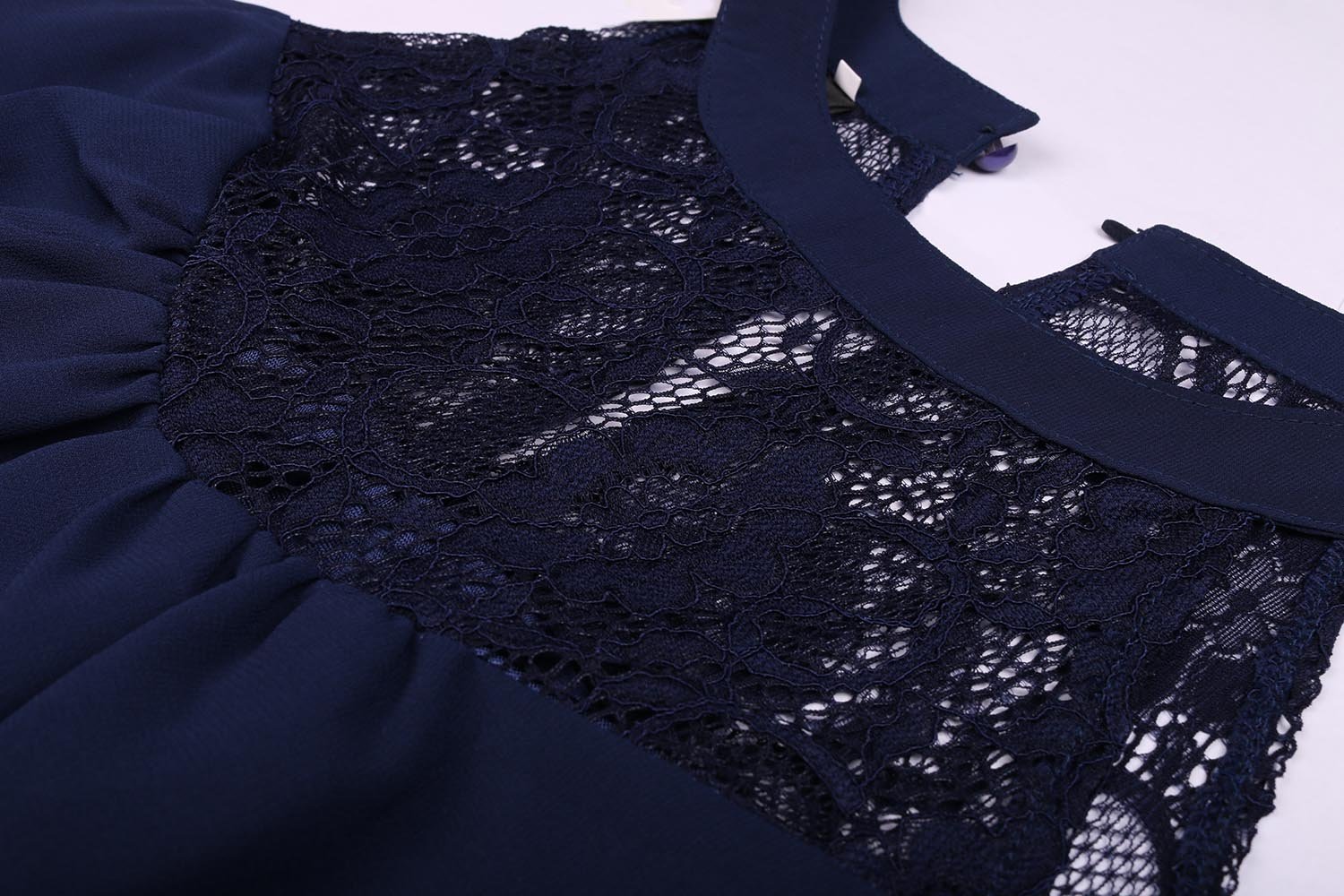 DREAGAL Women's Sleeveless Lace Patchwork Chiffon Dress – Casual Mini Dress For Summer - View #8