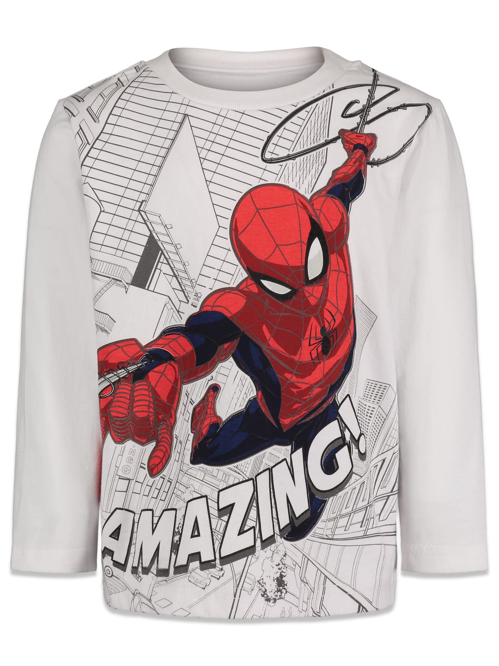 Marvel Spider-Man 2 Pack Long Sleeve T-Shirts Toddler to Big Kid Sizes (2T - 10-12)
