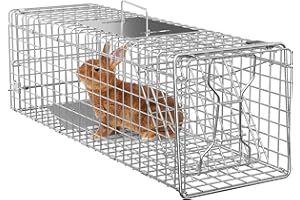 ZENY Animal Trap Cage 24?x 8? x 7.5? Steel Cage Catch Release Humane Rodent Cage for Small Live Rat Squirrel Raccoon and Simi