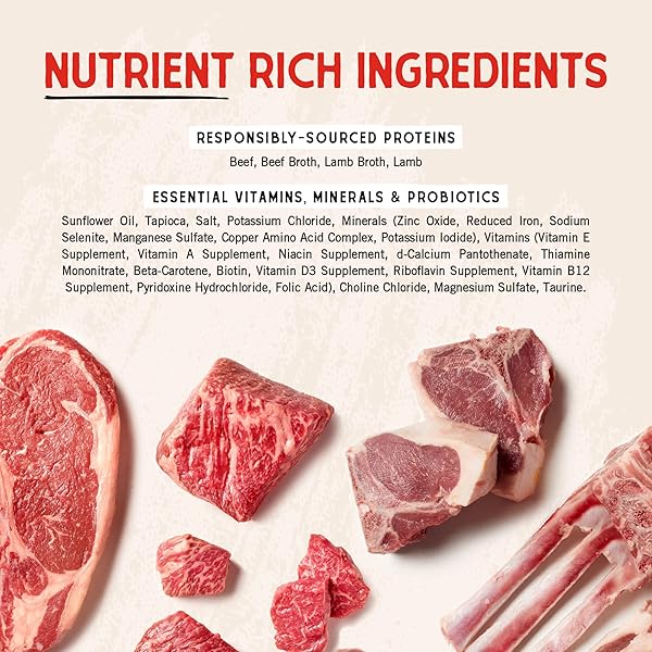 STELLA & CHEWY’S GRASS FED BEEF & LAMB SHREDRS – PREMIUM DOG FOOD POUCHES – PERFECT FOR PICKY EATERS – 12 PACK, 2.8OZ EACH
