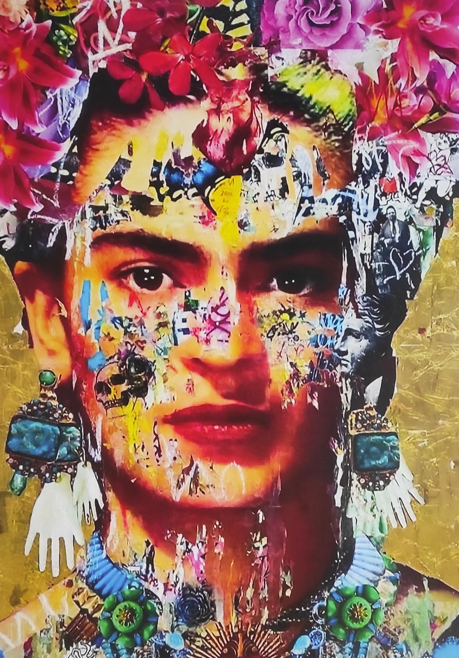 KUSTOM ART Frida Kahlo Street Art Series Decorative Wall Poster Art Print on Coated Paper 42 x 30 cm Without Frame