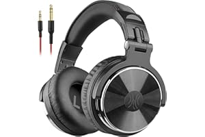 OneOdio Wired Over Ear Headphones Hi-Res Studio Monitor & Mixing DJ Stereo Headsets with 50mm Drivers and 1/4 to 3.5mm Jack for AMP Computer Recording Podcast Keyboard Guitar Laptop - Black