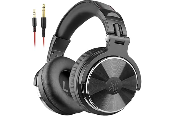 OneOdio Wired Over Ear Headphones Studio Monitor & Mixing DJ Stereo Headsets with 50mm Neodymium Drivers and 1/4 to 3.5mm Jack for AMP Computer Recording Podcast Keyboard Guitar Laptop - Black