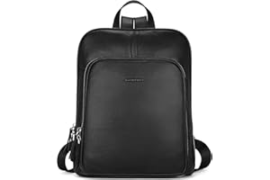 BOSTANTEN Genuine Leather Backpack Purse Casual College Travel Bags for Women Black