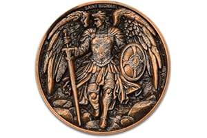 VITOLEO Saint Michael Archangel Prayer Challenge Coin - Christian Collectible Token of Strength, Protection, and Faith Angel Protection Medal