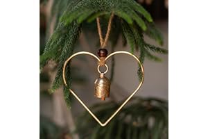 LIMBAD Handmade Christmas Metal Bells for Decorative Classic Festival Ornaments Ideal for Trees,Wreaths, Garlands Home Decor (Heart)