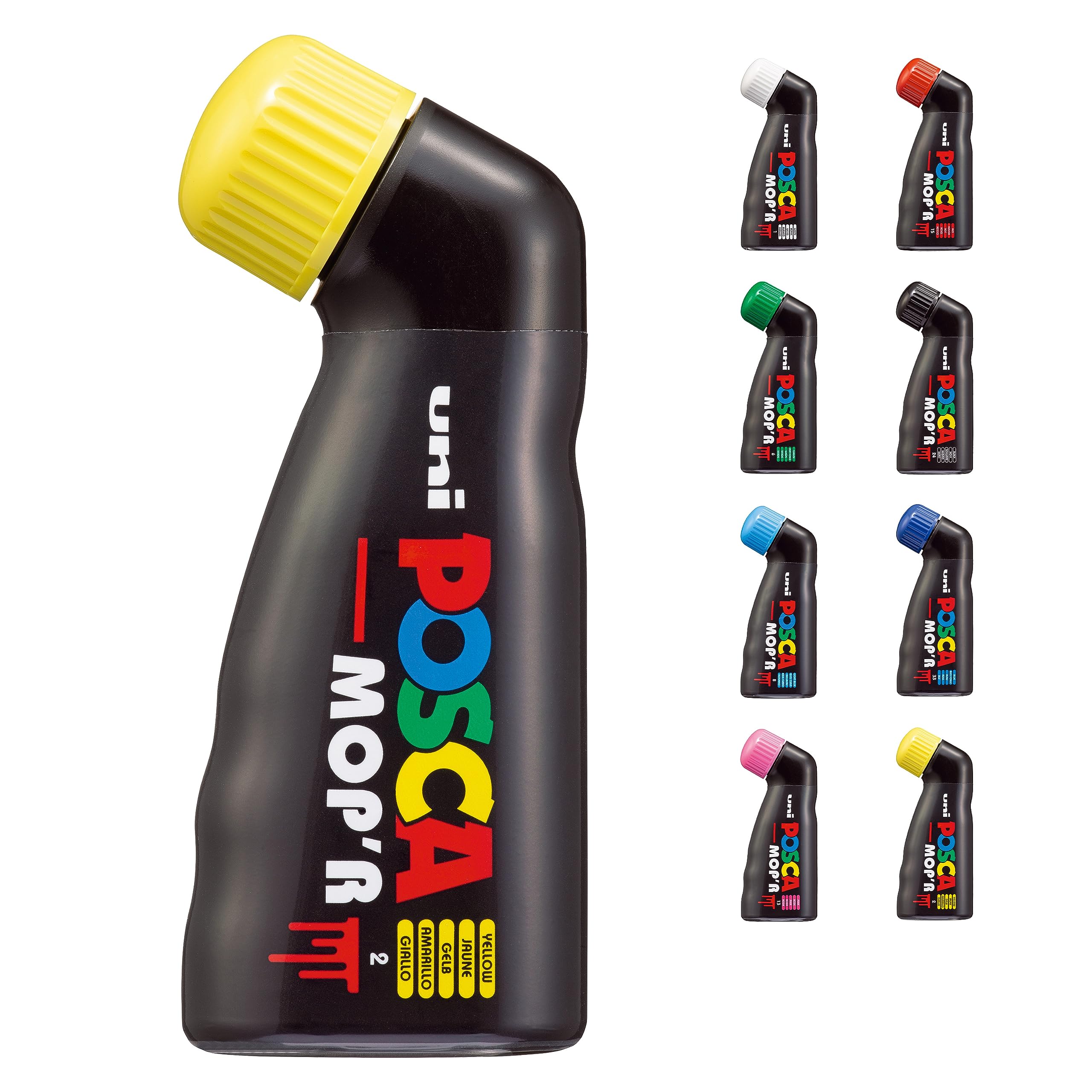 Posca - Uni Mitsubishi Pencil - Marker MOP'R - Round Tip XXL 3-19mm - Ergonomic Shape Half Ride Body - Water-Based Marker - For Any Surface - (Yellow)