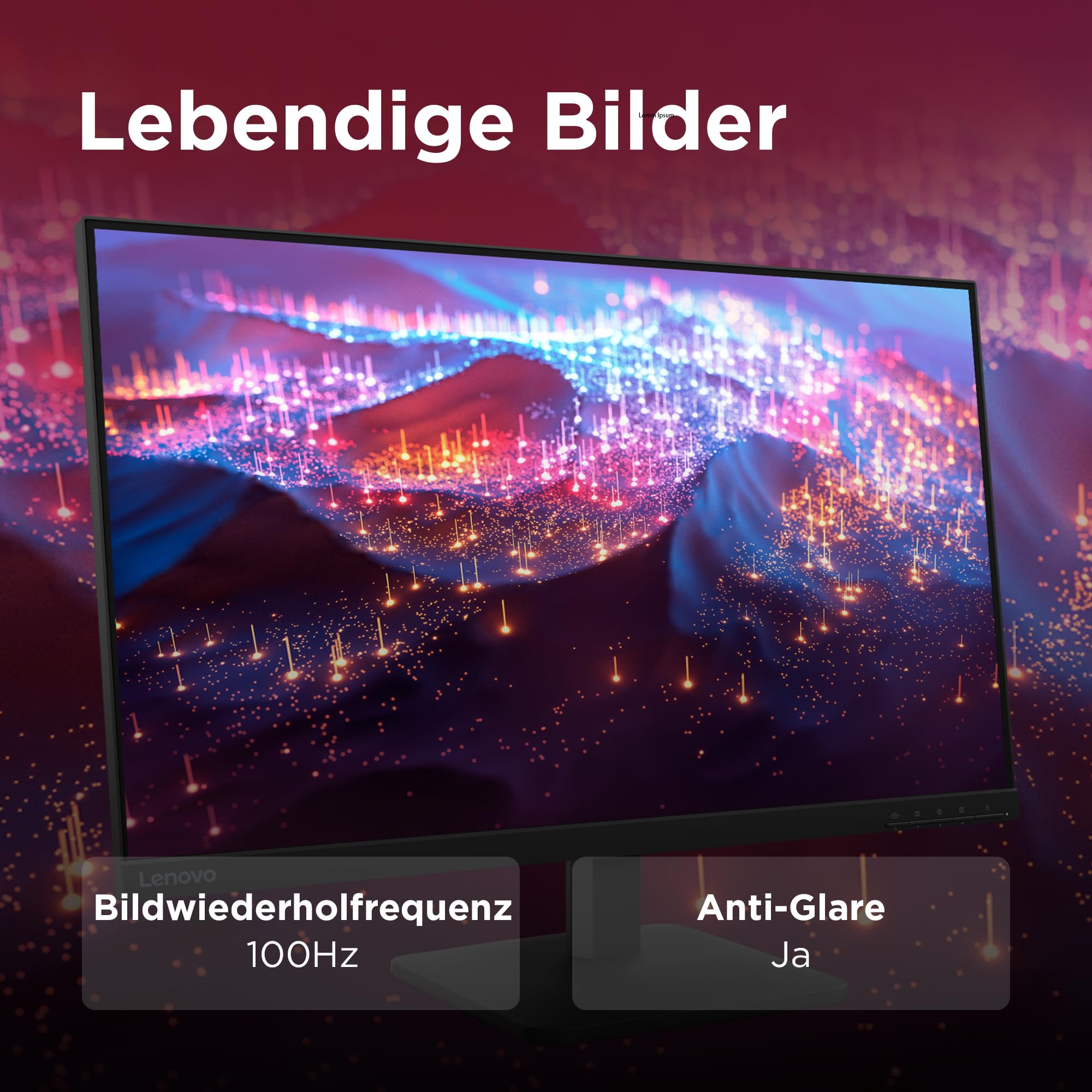 Lenovo L27-41 | 27'' Full HD WLED Monitor | 1920 x 1080 | 16:9 | 100Hz | 4ms Reaktionszeit | HDMI | VGA | 3-seitig IPS Panel | Raven schwarz | 4.1 kg 8