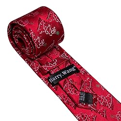 Barry.Wang Christmas Tie for Men with Tie Clip Xmas