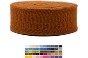 JACOB BICERRI 2" & 1.5" & 1.18'' & 1" Cotton Twill Tape - 10 Yards - 50+ Colors -%100 Natural Cotton 1 Inch 1.5 Inch 2 Inch Herringbone Bias Binding Cotton Tape Trim for Sewing Wrapping Craft DIY 10474 (Tawny)…