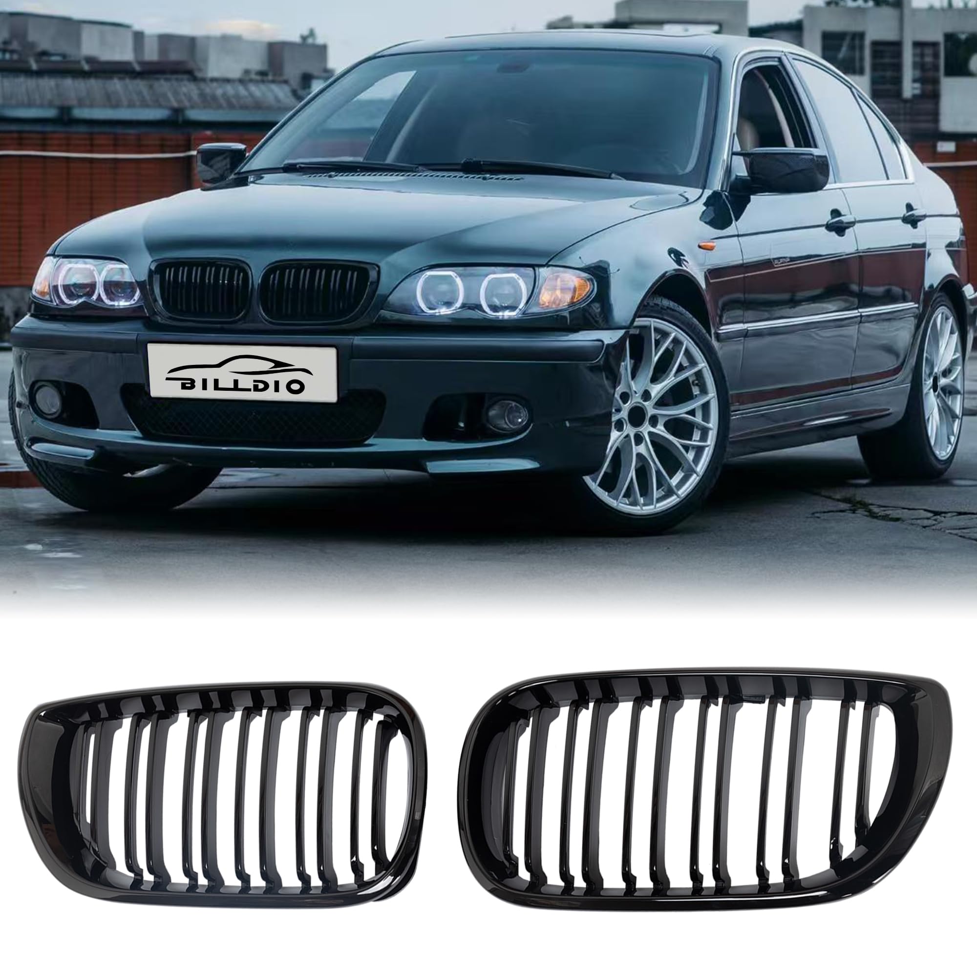BILLDIO E46 Grill - Front Kidney Grill Double Slats