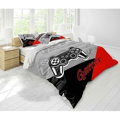 Buy Feelyou Gamer Comforter Set For Boys Teens Red And Black Gaming Bedding Set Video Game Bedding Home Decor For Kids Comforter Full Size 3 Pieces Quilted Duvet Set 1 Comforter With
