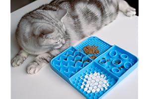 KOTYA 2-1 Slow Feeder Cat Bowl and Cat Lick Mat - Heavy Duty 2024 Cat Slow Feeder Bowl & Cat Licking Mat - Premium Slow Feeder for Cats and Kittens for Healthy Eating Habit - Sky Blue